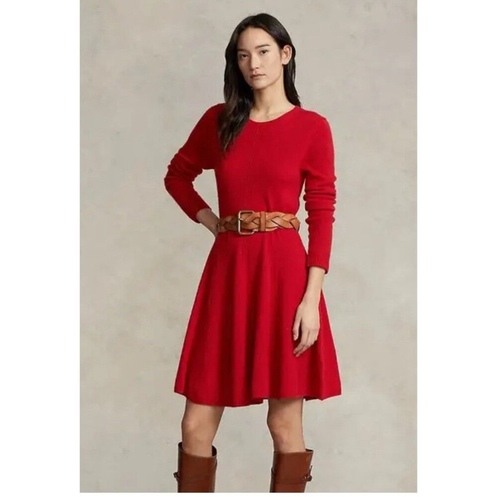 Lauren Ralph‎ Lauren Women’s Dress Merino Wool Red Sz XS Party Holiday Career